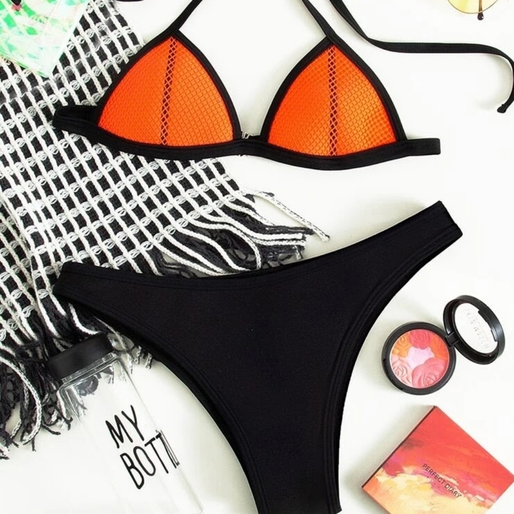 TWO TONE NEOPRENE BIKINI